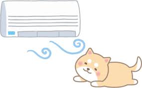 エアコンで涼む柴犬のイラスト【無料】 | 無料ペットイラスト【Pet-illust】｜犬・猫・鳥・ペットイラスト｜ぬりえ・年賀状・カレンダーイラスト 多数無料